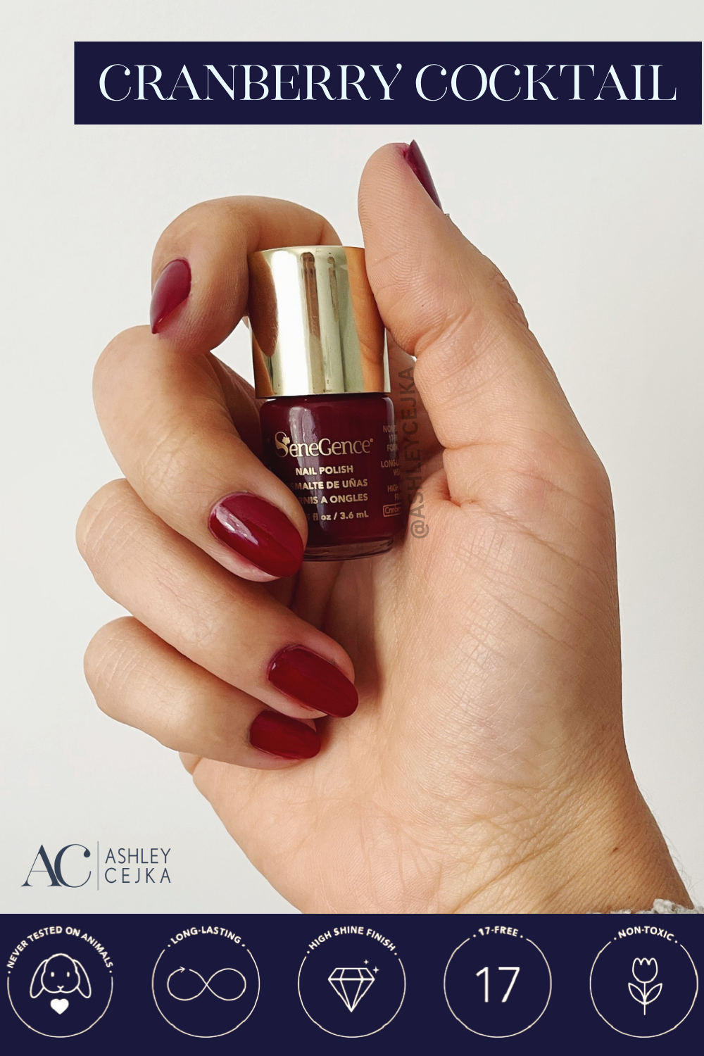 Cranberry Cocktail Mini Nail Polish | SeneGence | ashleycejka.com